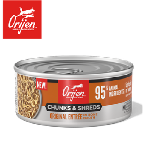 Orijen 155g Chunks & Shreds ((Original Entree)) Adult Cat 渴望 奢華鮮肉 原味 成貓主食罐 155克 (OC-C-O155) {原裝行貨} 